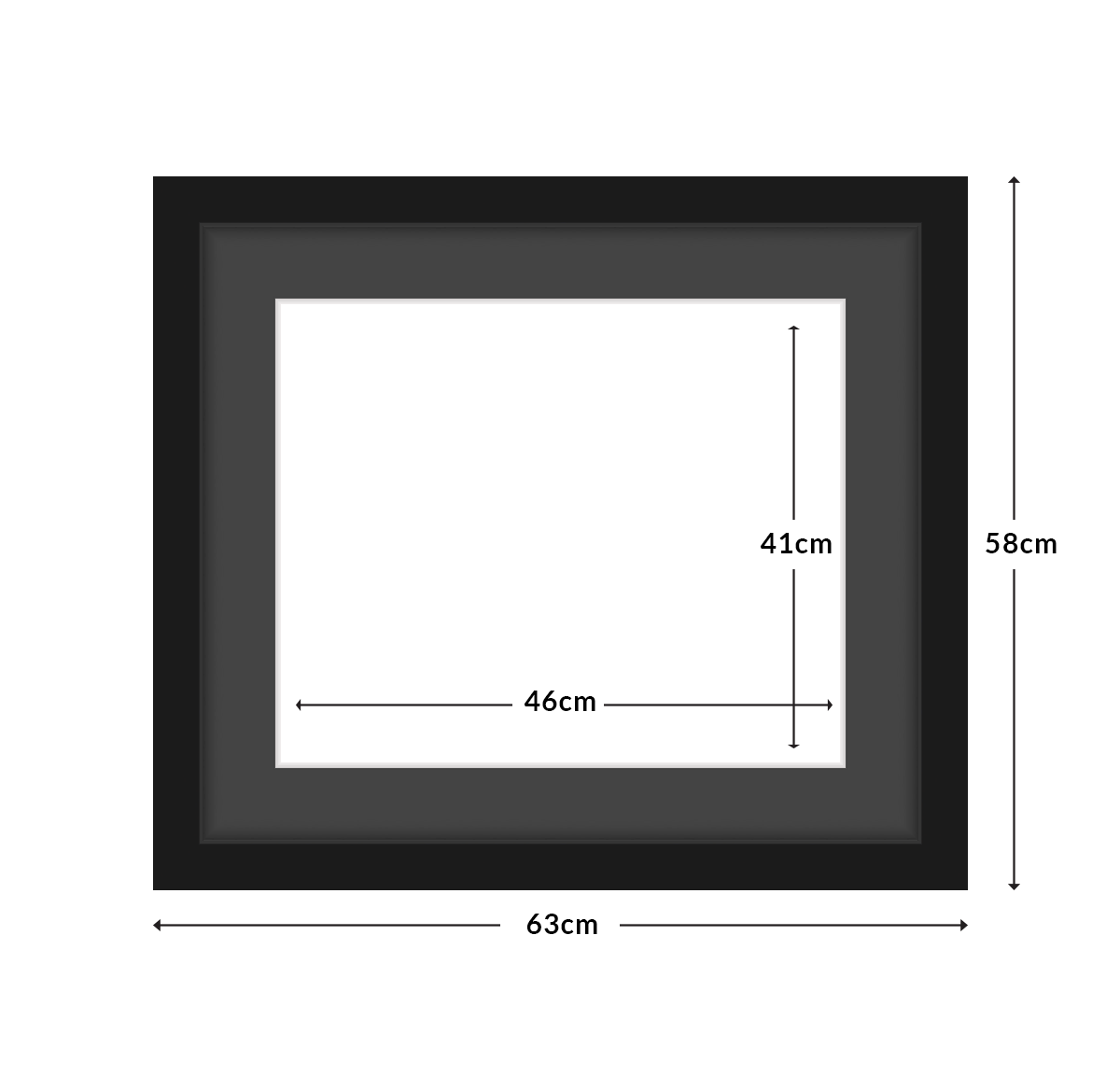 Diamond Dotz Frame With Mat 46X41Cm Aperture timber frame 53 x 58cm black by Diamond Dotz in